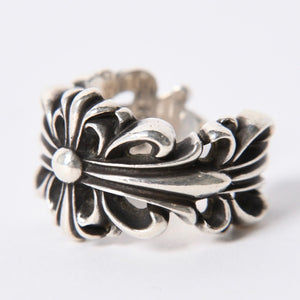 CHROME HEARTS Double Floral Cross Ring Ring Size 15 Weight Approx. 16.2g Silver 925 Good Condition Used 4a001405