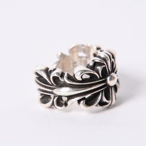 CHROME HEARTS Double Floral Cross Ring Ring Size 15 Weight Approx. 16.2g Silver 925 Good Condition Used 4a001405