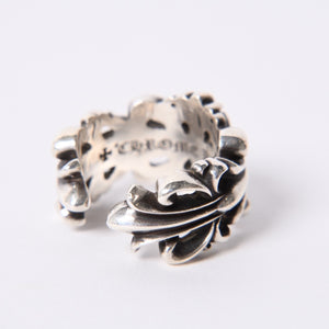 CHROME HEARTS Double Floral Cross Ring Ring Size 15 Weight Approx. 16.2g Silver 925 Good Condition Used 4a001405