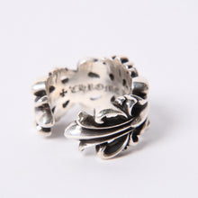 画像をギャラリービューアに読み込む, CHROME HEARTS クロムハーツ ダブルフローラルクロスリング 指輪 サイズ15号 重量約16,2g シルバー925 美品 中古 4a001405