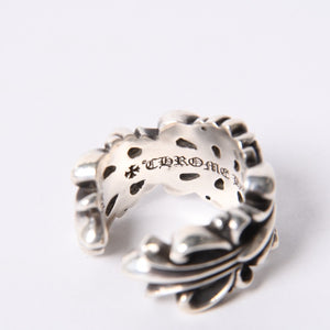 CHROME HEARTS Double Floral Cross Ring Ring Size 15 Weight Approx. 16.2g Silver 925 Good Condition Used 4a001405