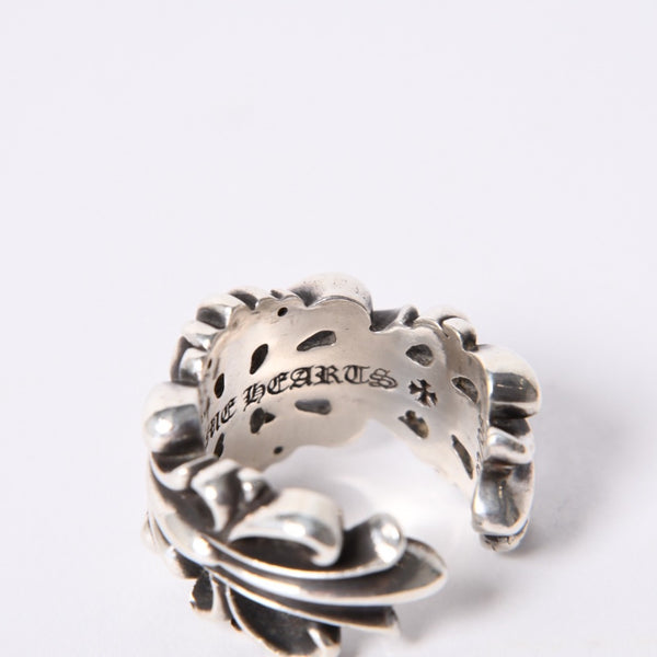 CHROME HEARTS Double Floral Cross Ring Ring Size 15 Weight Approx. 16.2g Silver 925 Good Condition Used 4a001405