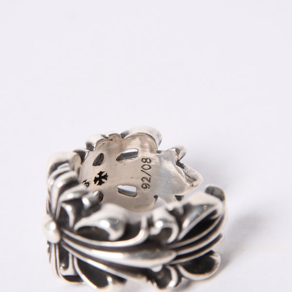 CHROME HEARTS Double Floral Cross Ring Ring Size 15 Weight Approx. 16.2g Silver 925 Good Condition Used 4a001405