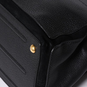 極美品 YVES SAINT LAURENT イヴ サンローラン ミューズトゥ 2WAY ハンドバッグ ブラック レオパード レザー ハラコ ゴールド金具 中古 4a001104