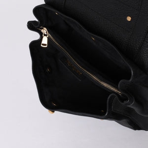 極美品 YVES SAINT LAURENT イヴ サンローラン ミューズトゥ 2WAY ハンドバッグ ブラック レオパード レザー ハラコ ゴールド金具 中古 4a001104