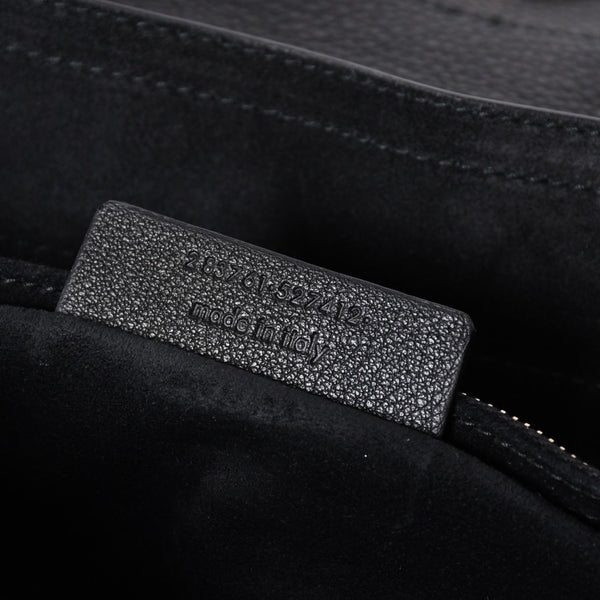 極美品 YVES SAINT LAURENT イヴ サンローラン ミューズトゥ 2WAY ハンドバッグ ブラック レオパード レザー ハラコ ゴールド金具 中古 4a001104