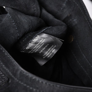 極美品 YVES SAINT LAURENT イヴ サンローラン ミューズトゥ 2WAY ハンドバッグ ブラック レオパード レザー ハラコ ゴールド金具 中古 4a001104