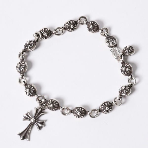 Very good condition CHROME HEARTS Cross ball bracelet with charm CH cross 12 pieces Weight approx. 54.4g Silver 925 Used 4a001486