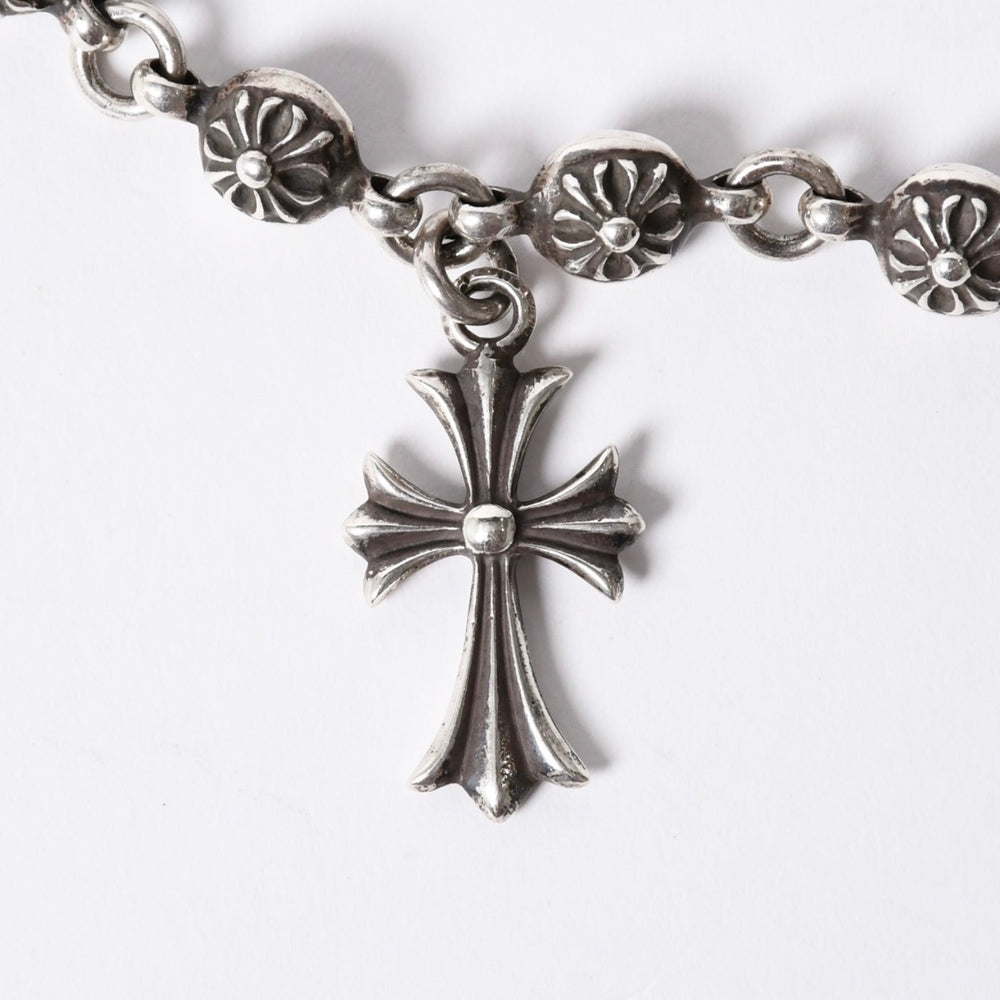 極美品 CHROME HEARTS クロムハーツ クロスボール ブレスレット チャーム付き CHクロス 12コマ 重量約54.4g シルバー925 中古 4a001486