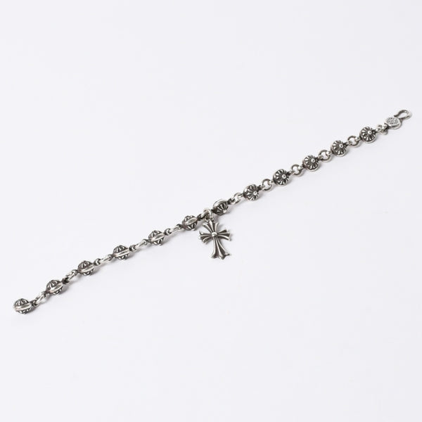 Very good condition CHROME HEARTS Cross ball bracelet with charm CH cross 12 pieces Weight approx. 54.4g Silver 925 Used 4a001486