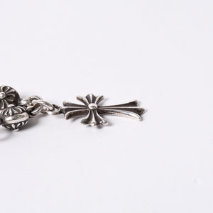 Very good condition CHROME HEARTS Cross ball bracelet with charm CH cross 12 pieces Weight approx. 54.4g Silver 925 Used 4a001486