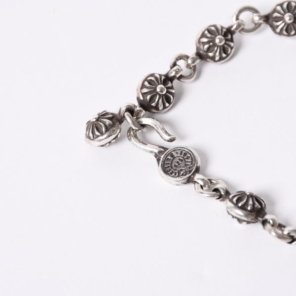 Very good condition CHROME HEARTS Cross ball bracelet with charm CH cross 12 pieces Weight approx. 54.4g Silver 925 Used 4a001486