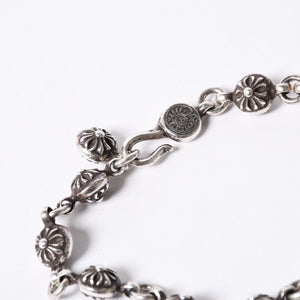 Very good condition CHROME HEARTS Cross ball bracelet with charm CH cross 12 pieces Weight approx. 54.4g Silver 925 Used 4a001486