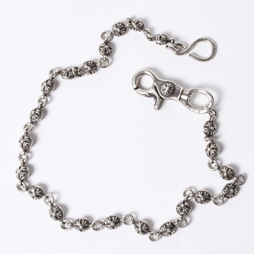 CHROME HEARTS クロムハーツ 2BALL LONG-S クロスボール ウォレットチェーン #2 1クリップ ロング 重量約181.6g 22ボール 美品 中古 4a001485