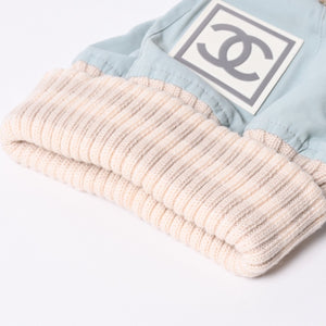 CHANEL CHANEL Sports Line Coco Mark Knit Hat Jenny's Favorite Light Blue Size M Good Condition Used 4a001350