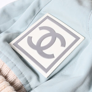 CHANEL CHANEL Sports Line Coco Mark Knit Hat Jenny's Favorite Light Blue Size M Good Condition Used 4a001350