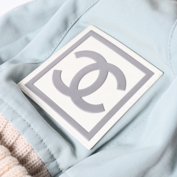 CHANEL CHANEL Sports Line Coco Mark Knit Hat Jenny's Favorite Light Blue Size M Good Condition Used 4a001350