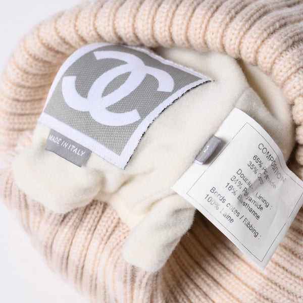 CHANEL CHANEL Sports Line Coco Mark Knit Hat Jenny's Favorite Light Blue Size M Good Condition Used 4a001350