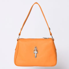 新品未使用 CHROME HEARTS クロムハーツ レザー チキンナゲット ワンショルダーバッグ オレンジ シルバー金具 中古 4a001409