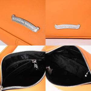 新品未使用 CHROME HEARTS クロムハーツ レザー チキンナゲット ワンショルダーバッグ オレンジ シルバー金具 中古 4a001409