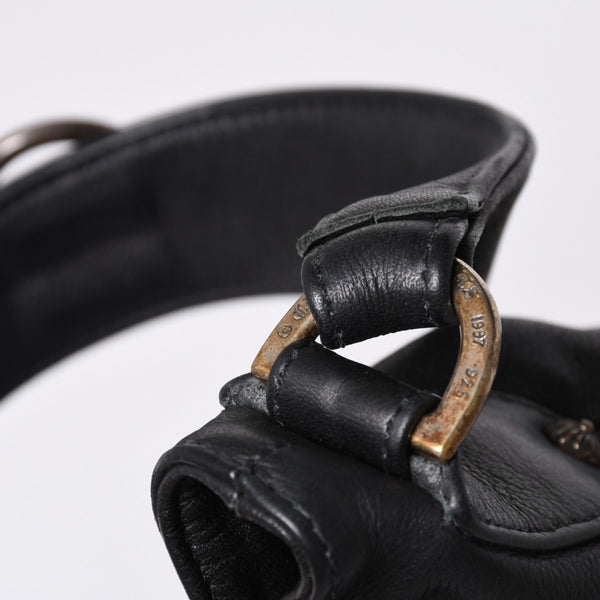 CHROME HEARTS クロムハーツ グーチバッグ フィリグリークロス スモール ワンショルダーバッグ シルバー 925 レザー 美品 中古 4a001373