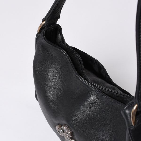 CHROME HEARTS クロムハーツ グーチバッグ フィリグリークロス スモール ワンショルダーバッグ シルバー 925 レザー 美品 中古 4a001373