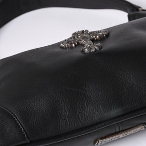 CHROME HEARTS クロムハーツ グーチバッグ フィリグリークロス スモール ワンショルダーバッグ シルバー 925 レザー 美品 中古 4a001373