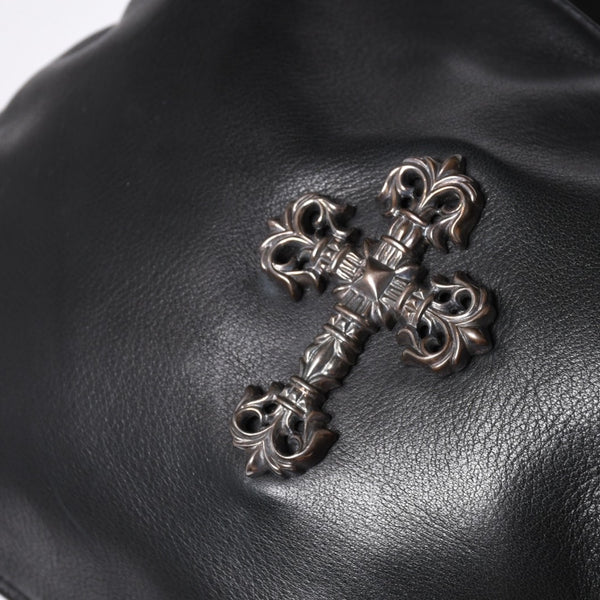 CHROME HEARTS クロムハーツ グーチバッグ フィリグリークロス スモール ワンショルダーバッグ シルバー 925 レザー 美品 中古 4a001373