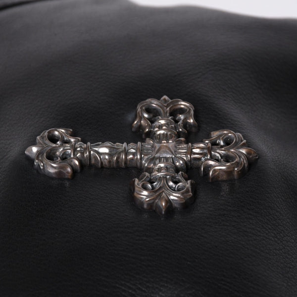 CHROME HEARTS クロムハーツ グーチバッグ フィリグリークロス スモール ワンショルダーバッグ シルバー 925 レザー 美品 中古 4a001373