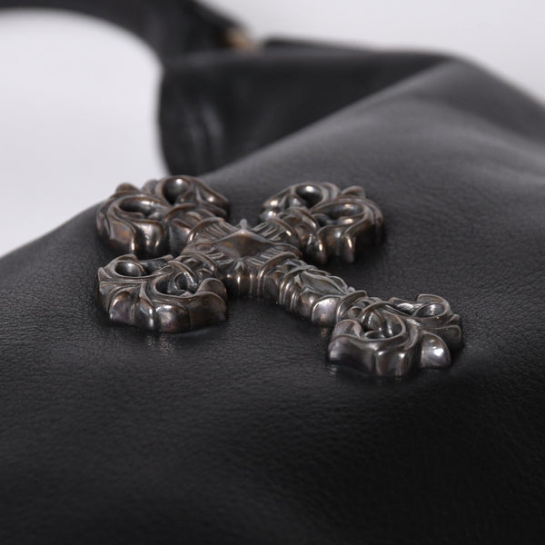 CHROME HEARTS クロムハーツ グーチバッグ フィリグリークロス スモール ワンショルダーバッグ シルバー 925 レザー 美品 中古 4a001373