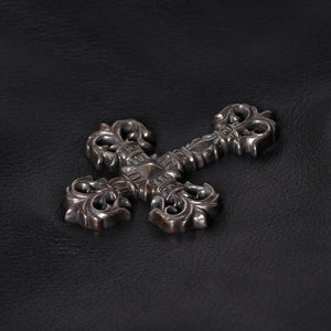 CHROME HEARTS クロムハーツ グーチバッグ フィリグリークロス スモール ワンショルダーバッグ シルバー 925 レザー 美品 中古 4a001373