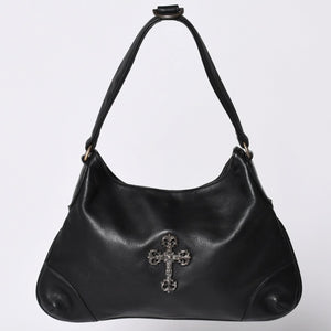 CHROME HEARTS クロムハーツ グーチバッグ フィリグリークロス スモール ワンショルダーバッグ シルバー 925 レザー 美品 中古 4a001373