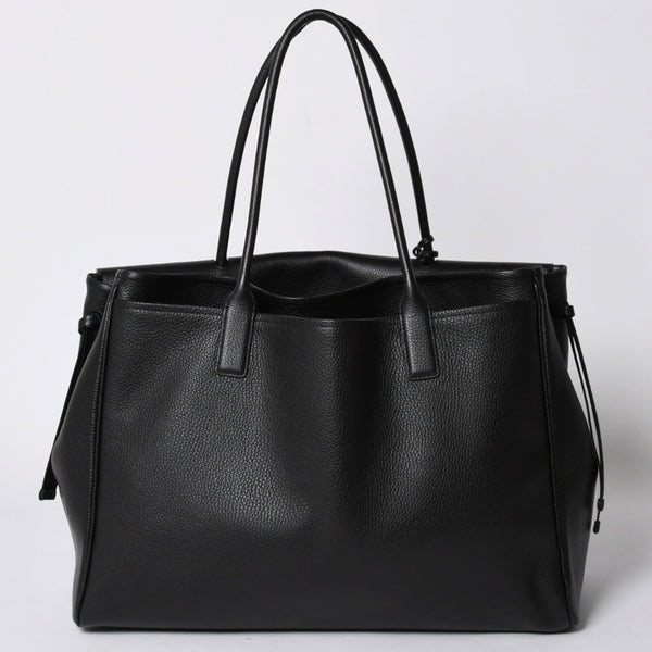 Like new CHANEL 26SS Large Shopping Bag Tote Bag AS6289 Random Number Coco Mark Calfskin Black Used 4a001414