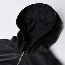 画像をギャラリービューアに読み込む, 極美品 PRADA プラダ レザージャケット コートリバーシブル APE1 2024 555 ラム革 ナイロン ブラック シルバー金具 サイズ48 中古 4a001046