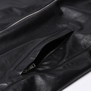極美品 PRADA プラダ レザージャケット コートリバーシブル APE1 2024 555 ラム革 ナイロン ブラック シルバー金具 サイズ48 中古 4a001046