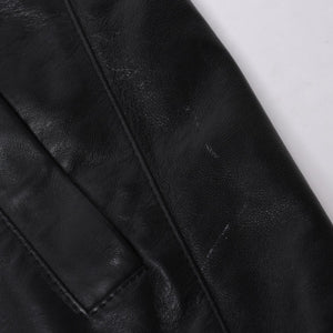 極美品 PRADA プラダ レザージャケット コートリバーシブル APE1 2024 555 ラム革 ナイロン ブラック シルバー金具 サイズ48 中古 4a001046