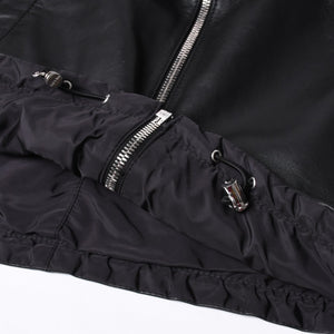 極美品 PRADA プラダ レザージャケット コートリバーシブル APE1 2024 555 ラム革 ナイロン ブラック シルバー金具 サイズ48 中古 4a001046