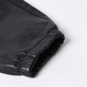 極美品 PRADA プラダ レザージャケット コートリバーシブル APE1 2024 555 ラム革 ナイロン ブラック シルバー金具 サイズ48 中古 4a001046