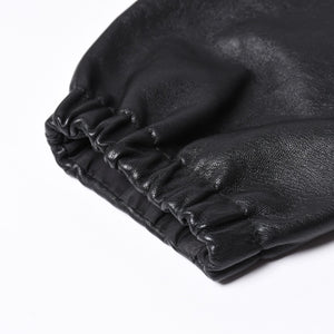 極美品 PRADA プラダ レザージャケット コートリバーシブル APE1 2024 555 ラム革 ナイロン ブラック シルバー金具 サイズ48 中古 4a001046
