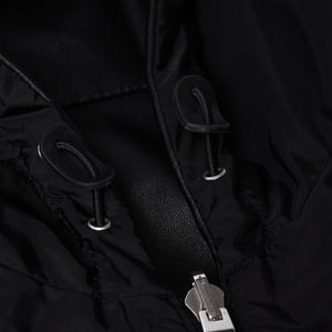 極美品 PRADA プラダ レザージャケット コートリバーシブル APE1 2024 555 ラム革 ナイロン ブラック シルバー金具 サイズ48 中古 4a001046