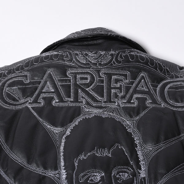 IT’S MY BY J. PARK イッツマイ バイ ジェイパーク レザージャケット 94657 ブラック SCARFACE 刺繍 美品 中古 4a001040