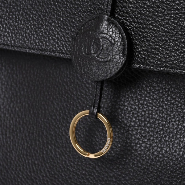 Like new CHANEL 26SS Large Shopping Bag Tote Bag AS6289 Random Number Coco Mark Calfskin Black Used 4a001414