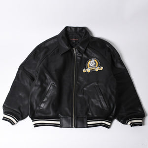 RocaweaR Rocawear Leather Jacket Vintage Black Rocawear Spellout Leather Bomber Jacket Black Black 2XL Size Good Used 4a001370