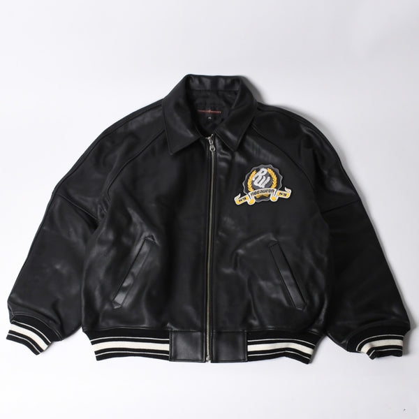 RocaweaR Rocawear Leather Jacket Vintage Black Rocawear Spellout Leather Bomber Jacket Black Black 2XL Size Good Used 4a001370