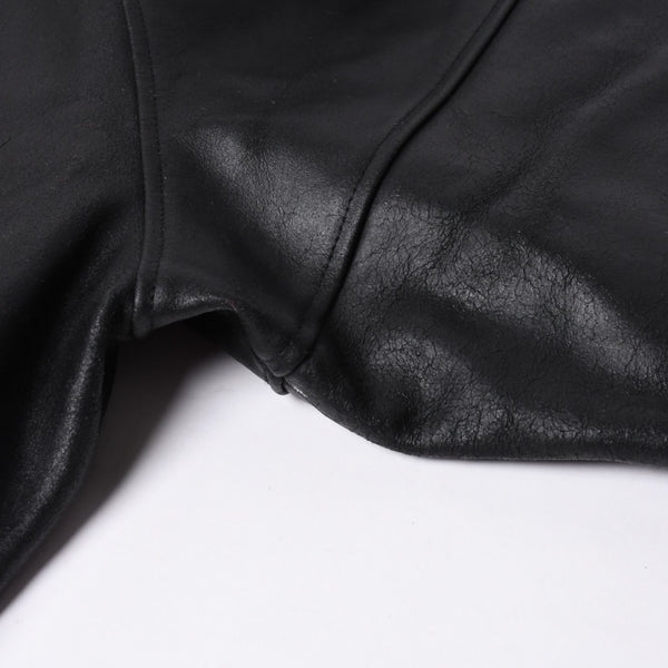 RocaweaR Rocawear Leather Jacket Vintage Black Rocawear Spellout Leather Bomber Jacket Black Black 2XL Size Good Used 4a001370