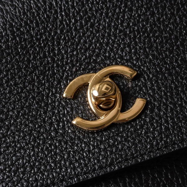 Like new CHANEL 26SS Large Shopping Bag Tote Bag AS6289 Random Number Coco Mark Calfskin Black Used 4a001414
