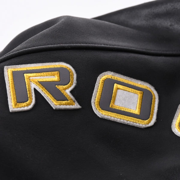 RocaweaR Rocawear Leather Jacket Vintage Black Rocawear Spellout Leather Bomber Jacket Black Black 2XL Size Good Used 4a001370