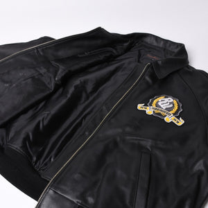 RocaweaR Rocawear Leather Jacket Vintage Black Rocawear Spellout Leather Bomber Jacket Black Black 2XL Size Good Used 4a001370