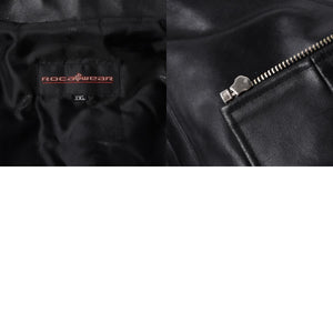 RocaweaR Rocawear Leather Jacket Vintage Black Rocawear Spellout Leather Bomber Jacket Black Black 2XL Size Good Used 4a001370