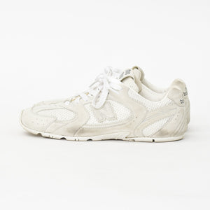 MIU MIU ミュウミュウ × NEW BALANCE ニューバランス スウェード メッシュ 5E165E ベージュ ホワイト 美品 中古 4a001416